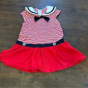 Good Lad Red and White Striped Dress with Bow Size 6